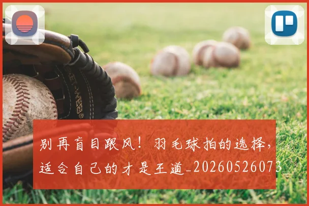 别再盲目跟风！羽毛球拍的选择，适合自己的才是王道_20260526073207